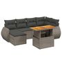 Voir la diapositive 2 : VIDAXL Salon de jardin avec coussins 7 pcs gris resine tressee
