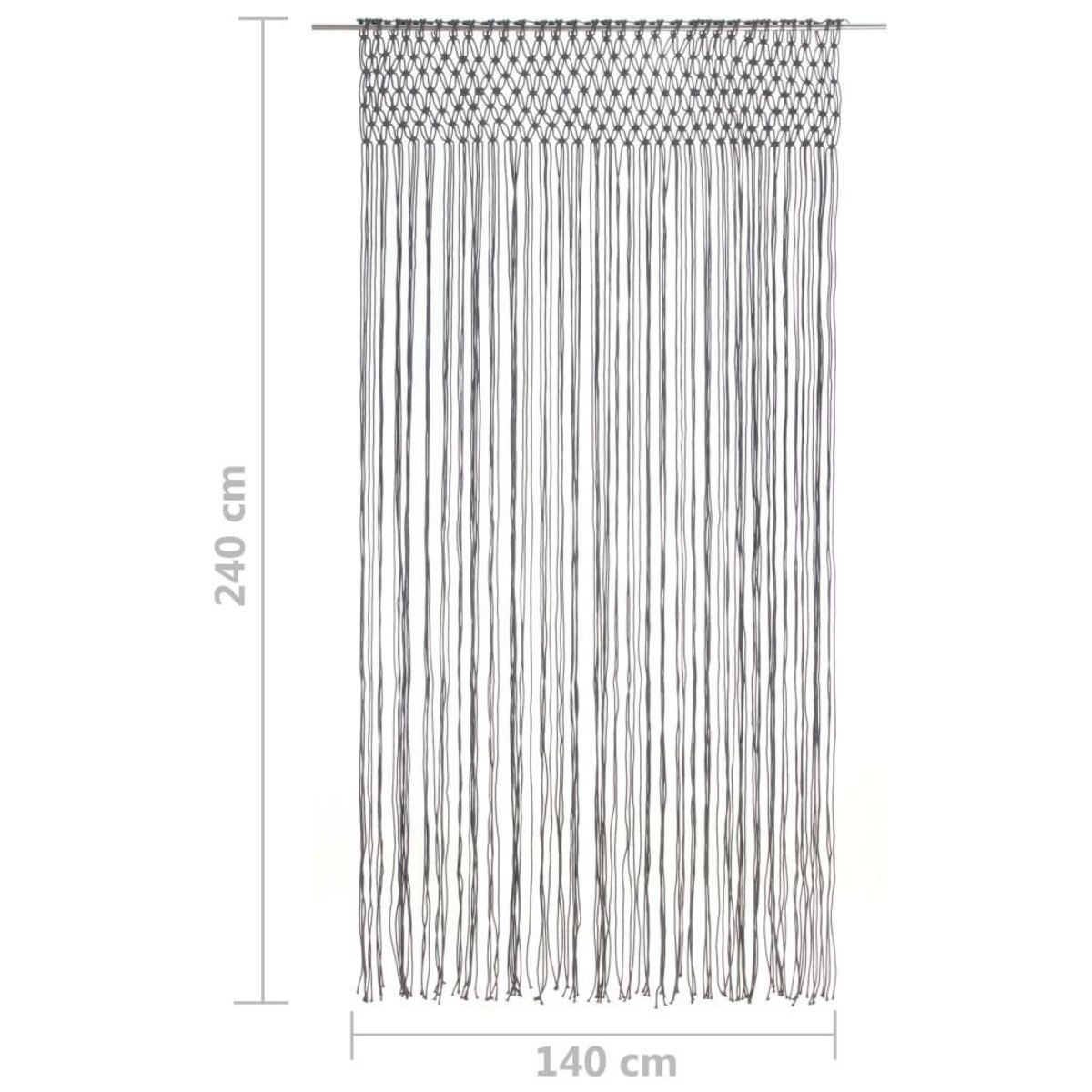 VIDAXL Rideau en macrame Anthracite 140x240 cm Coton