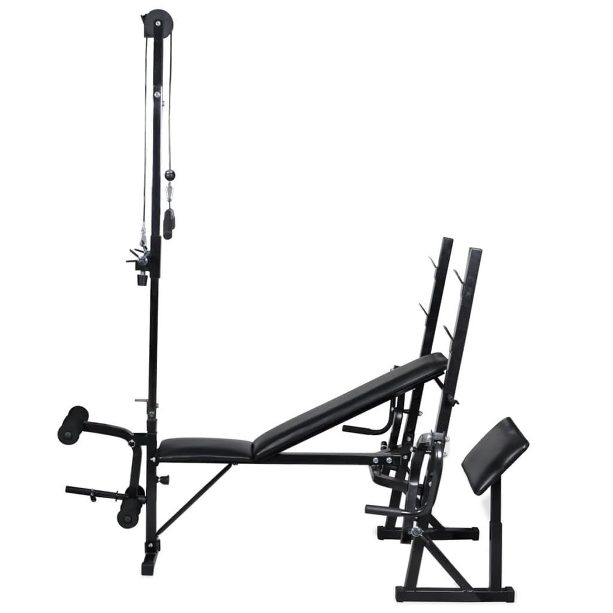 Voir la diapositive 4 : VIDAXL Banc d'entraînement avec support de poids jeu d'halteres 30,5kg