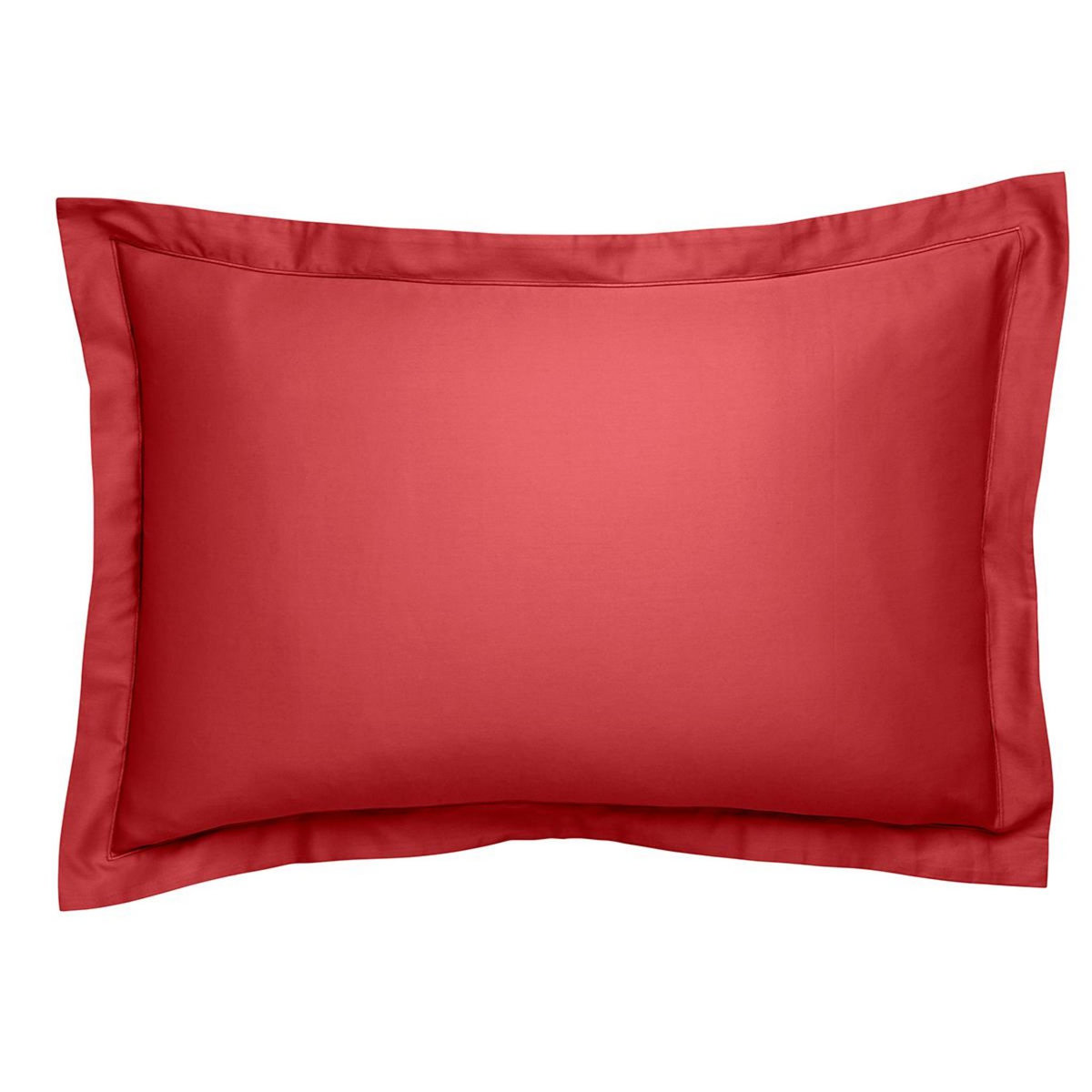 DODO Taie d'oreiller Partition Satin de coton Coloris Rouge