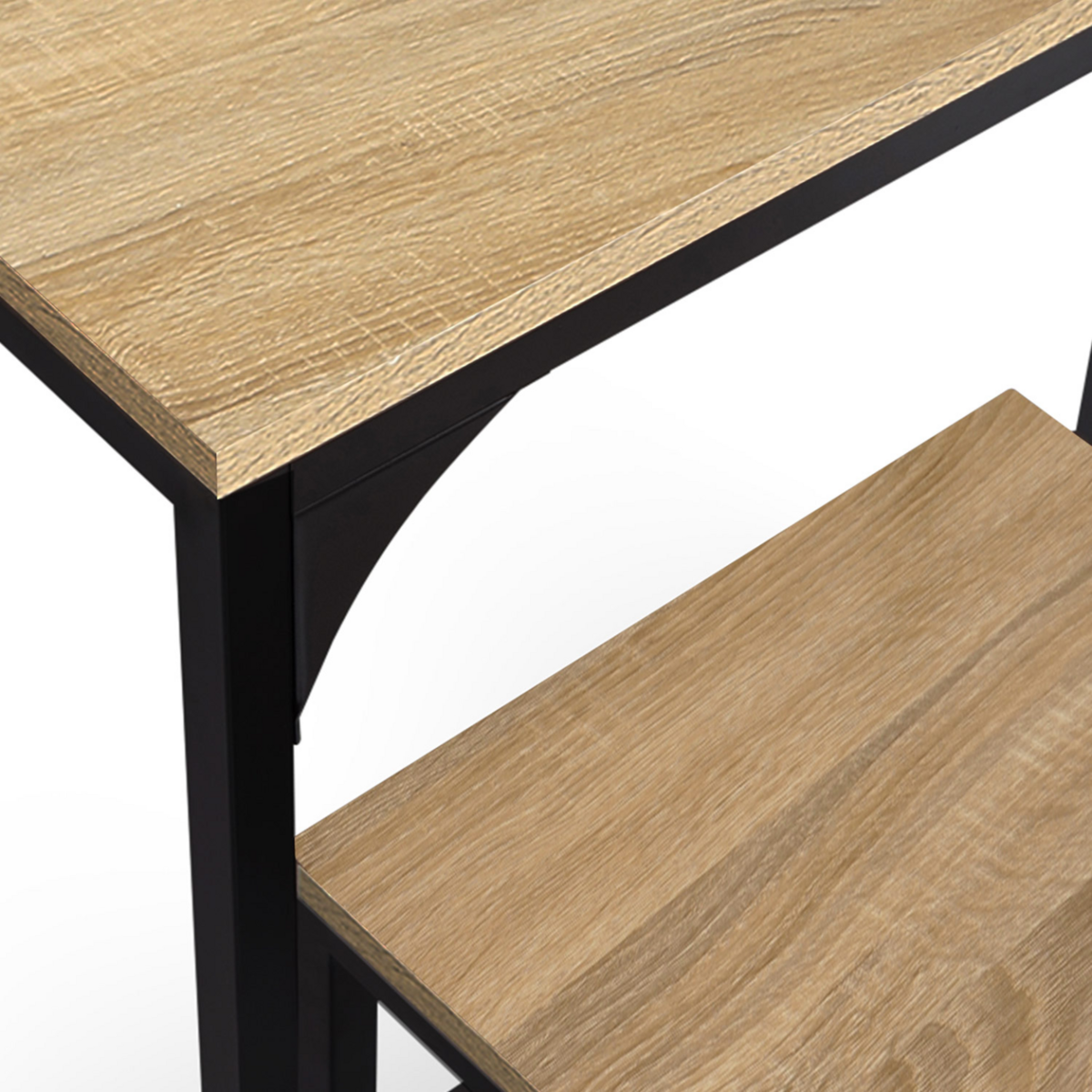 ID MARKET Ensemble table haute de bar DETROIT 100 cm et 4 chaises de bar design industriel