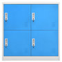 Voir la diapositive 2 : VIDAXL Armoire a casiers Gris clair et bleu 90x45x92,5 cm Acier