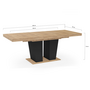 Voir la diapositive 5 : ID MARKET Table à manger extensible rectangle ELIAD 6-10 personnes bois et noir 160-200 cm