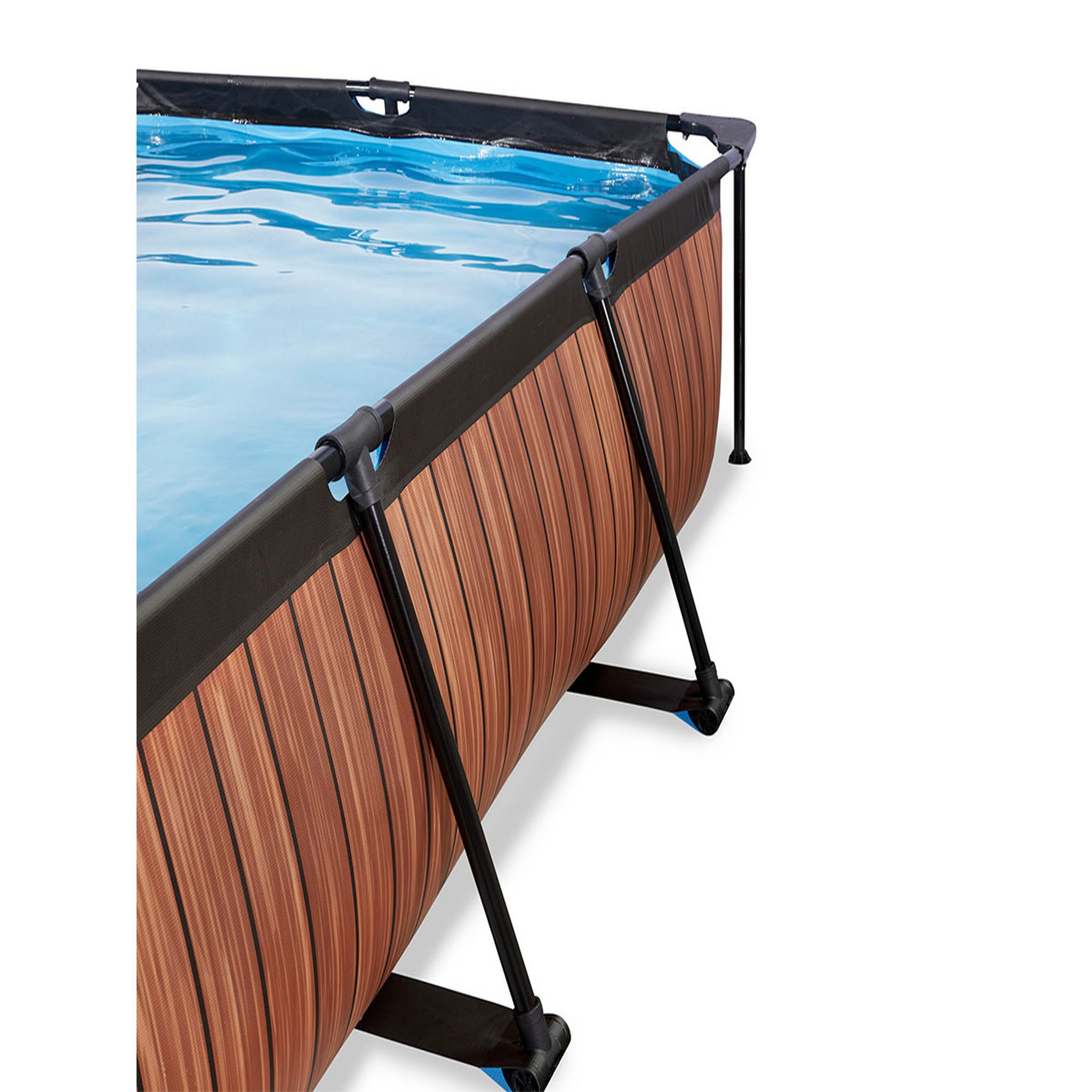Voir la diapositive 6 : EXIT TOYS Piscine tubulaire Wood rectangulaire 2,20 x 1,50 x 0,65 m avec dôme - Exit Toys