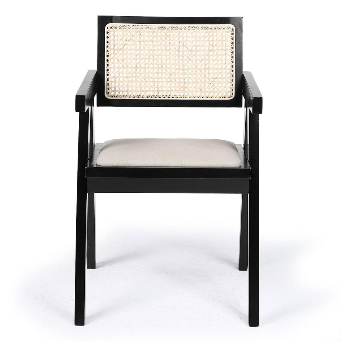 Paris Prix Chaise Cannage en Rotin  Haley  72cm Beige & Marron Foncé