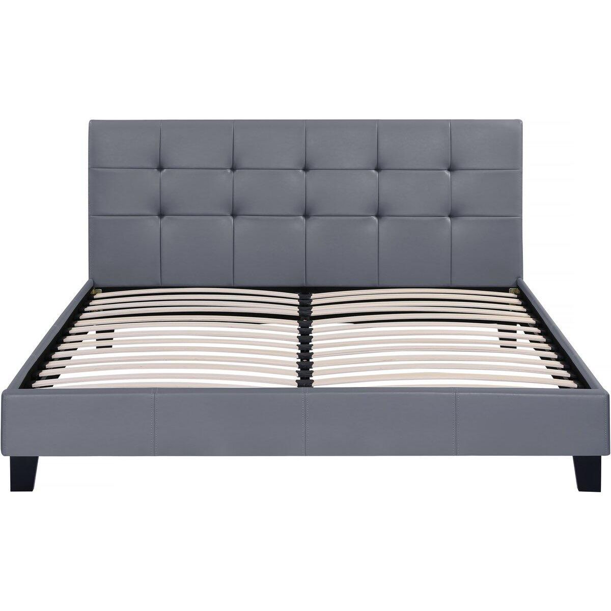 Habitat et Jardin Lit double en pvc  Julia  - 140 x 190 cm - Gris