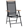 Voir la diapositive 2 : VIDAXL Chaises de jardin pliables lot de 2 aluminium et textilene noir