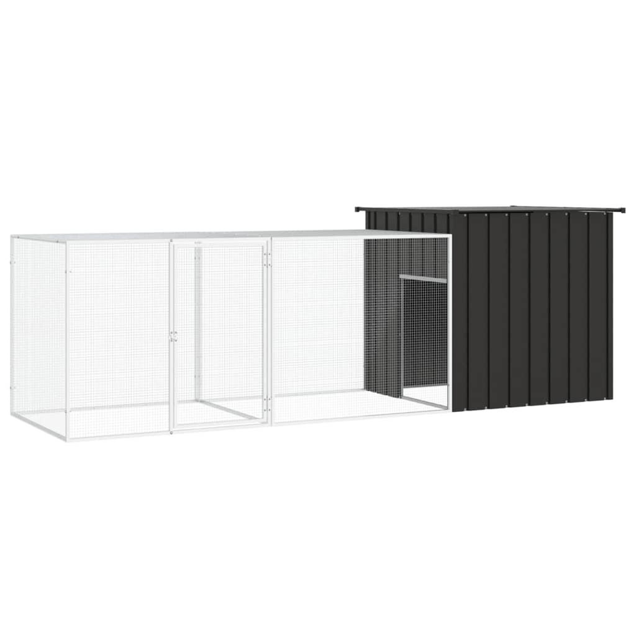 VIDAXL Poulailler Anthracite 300x91x100 cm Acier galvanise