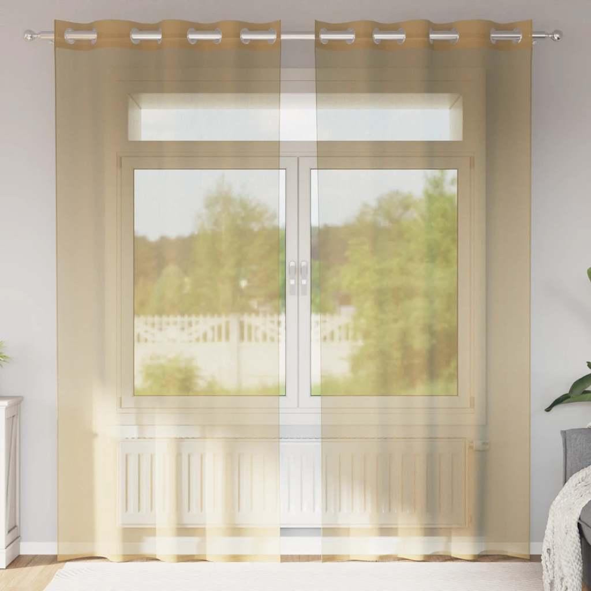 VIDAXL Rideaux en voile avec œillets 2 pcs sable