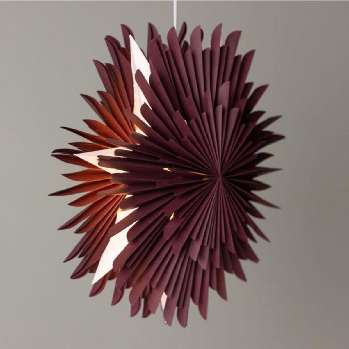 Paris Prix Lampe Suspension Design  Selen  46cm Rouge Foncé