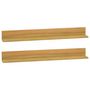 Voir la diapositive 1 : VIDAXL Etageres murales 2 pcs 90x10x10 cm Bois de teck massif