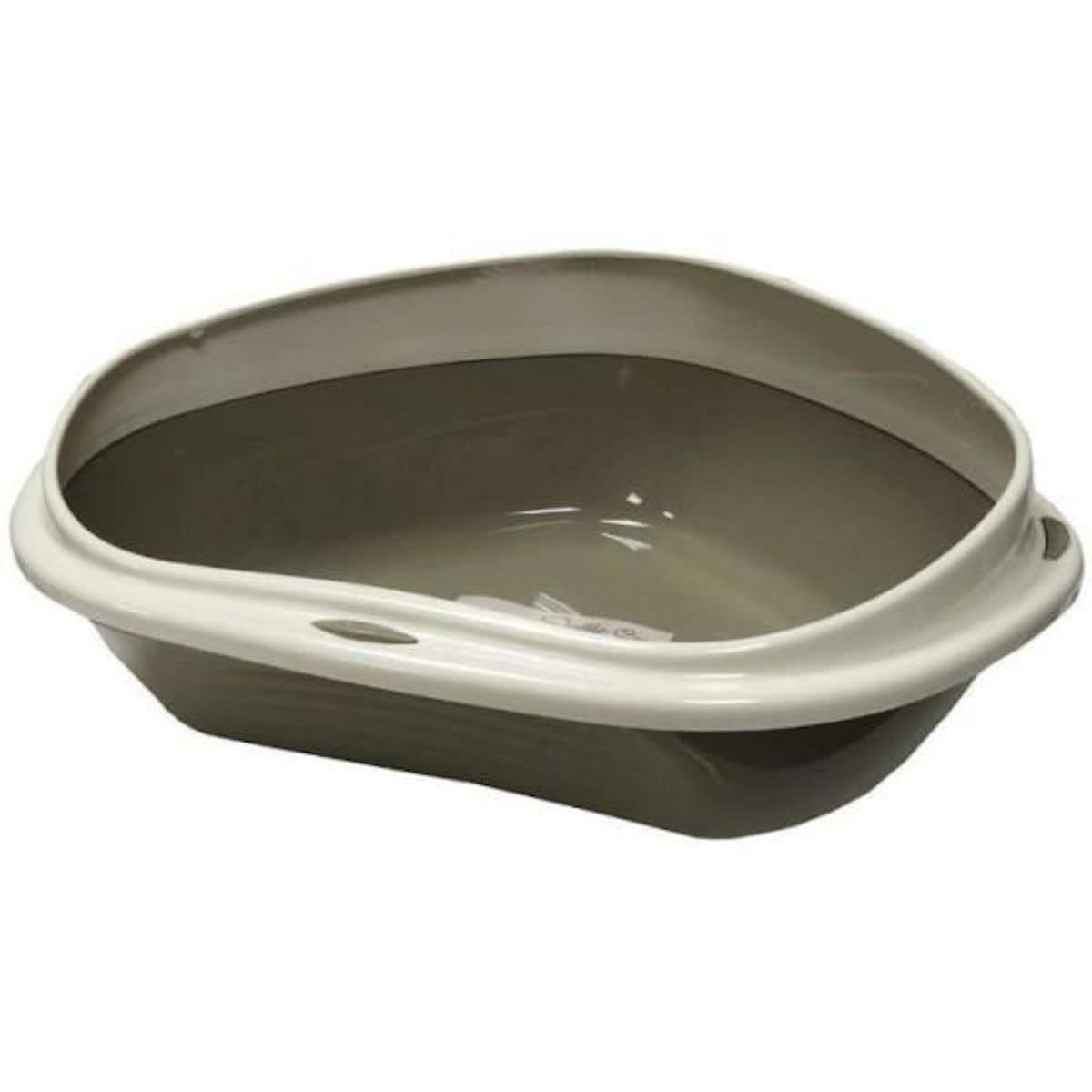 AIME AIME Bac a litiere d'angle + Rebord - 58 x 48 x 20,5 cm - Pour chat