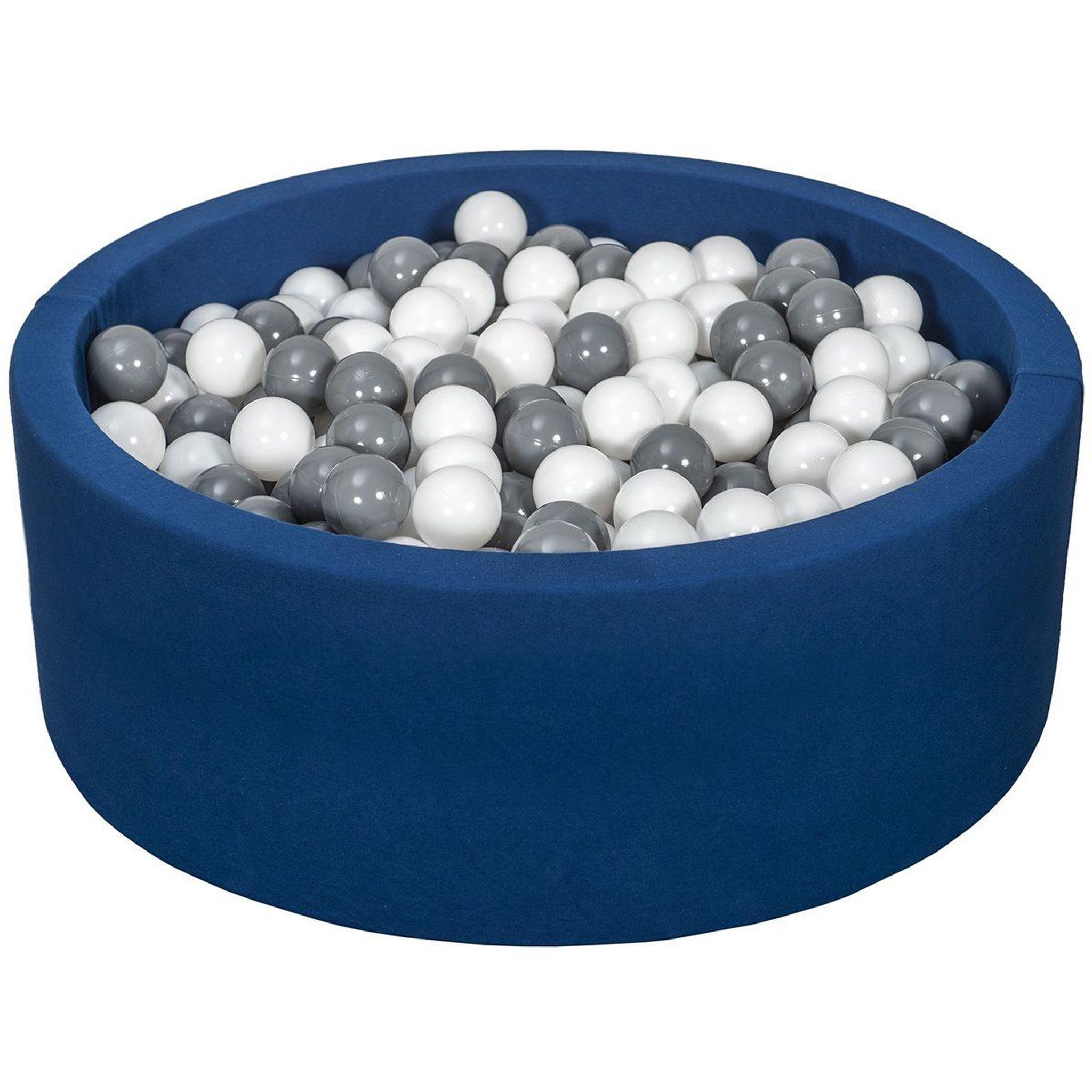 VELINDA Piscine à balles aire de jeu + 450 balles bleu marine blanc,gris