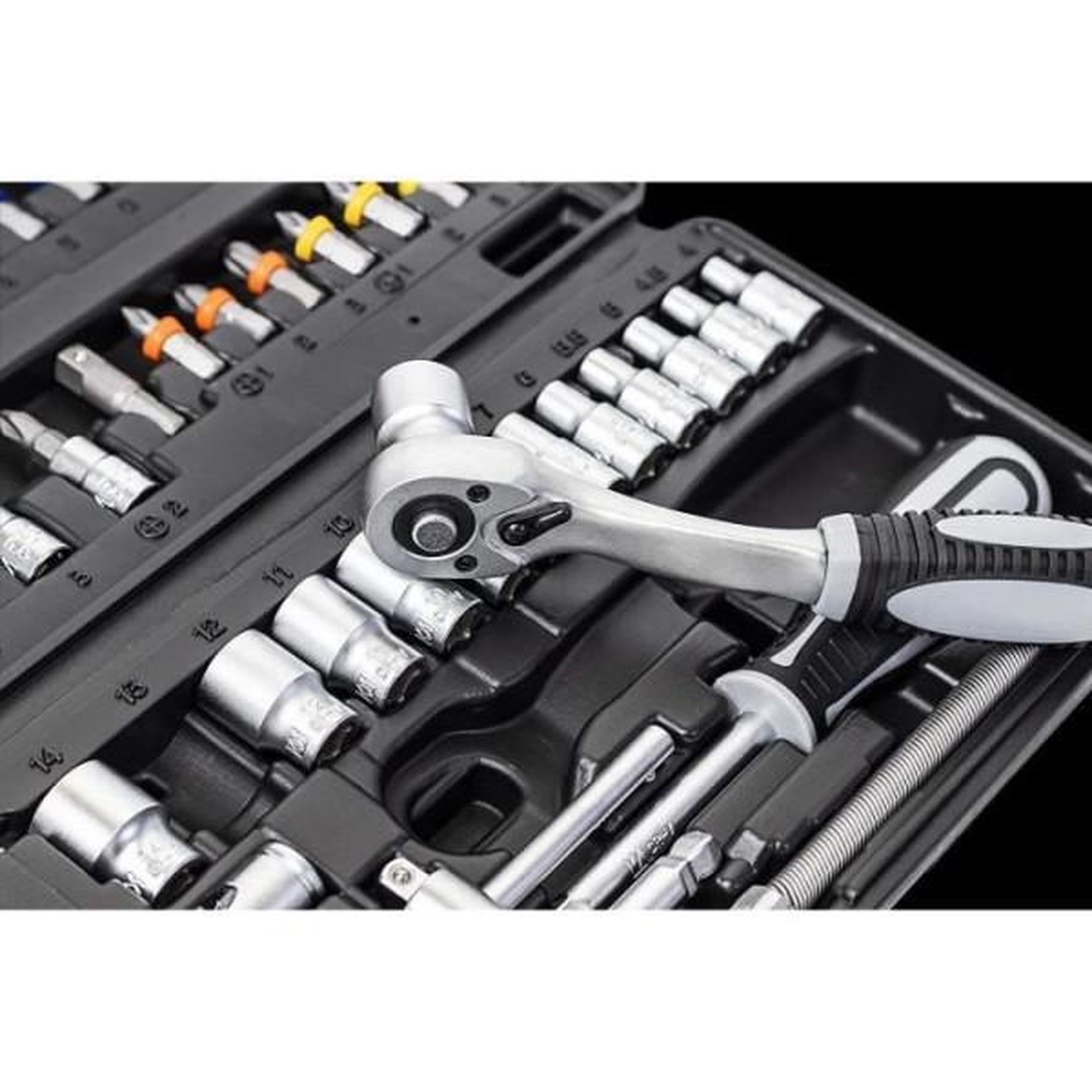 Voir la diapositive 6 : Coffret a clés et douilles CONNEX - 52 pieces - Chrome-vanadium