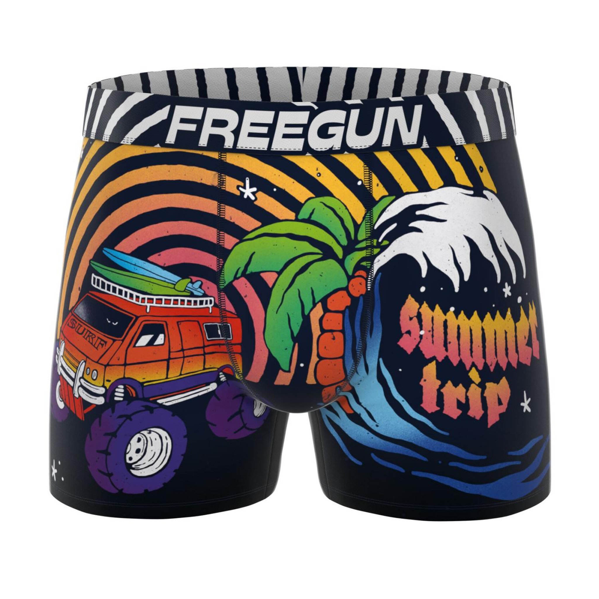 Voir la diapositive 3 : FREEGUN Lot de 3 boxers homme Retro Summer