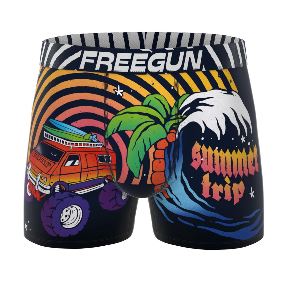 FREEGUN Lot de 3 boxers homme Retro Summer