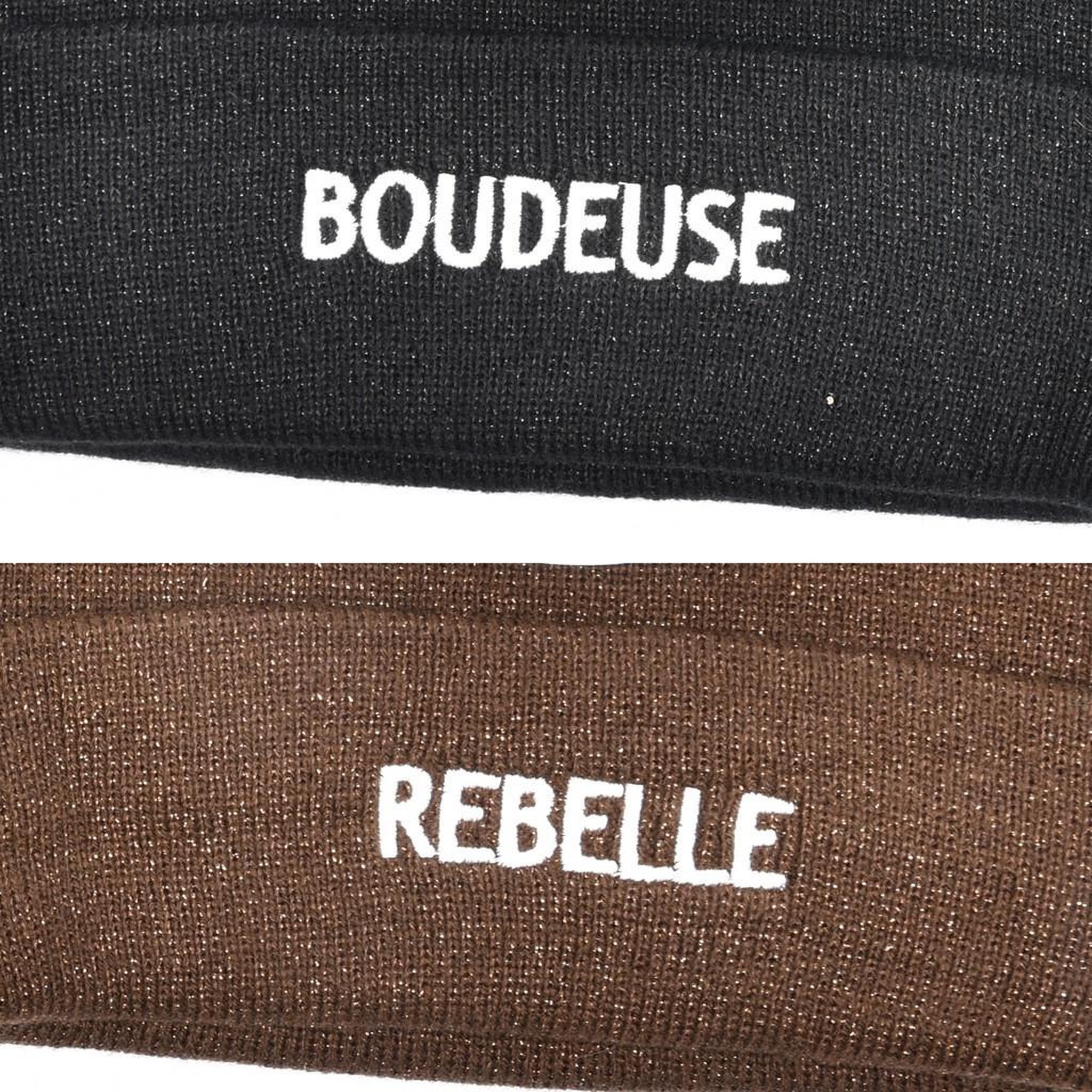 Voir la diapositive 3 : OZABI OZABI Bonnets Femme Fil Lurex Pailleté Message Brodé - Pack de 2 (Lot)