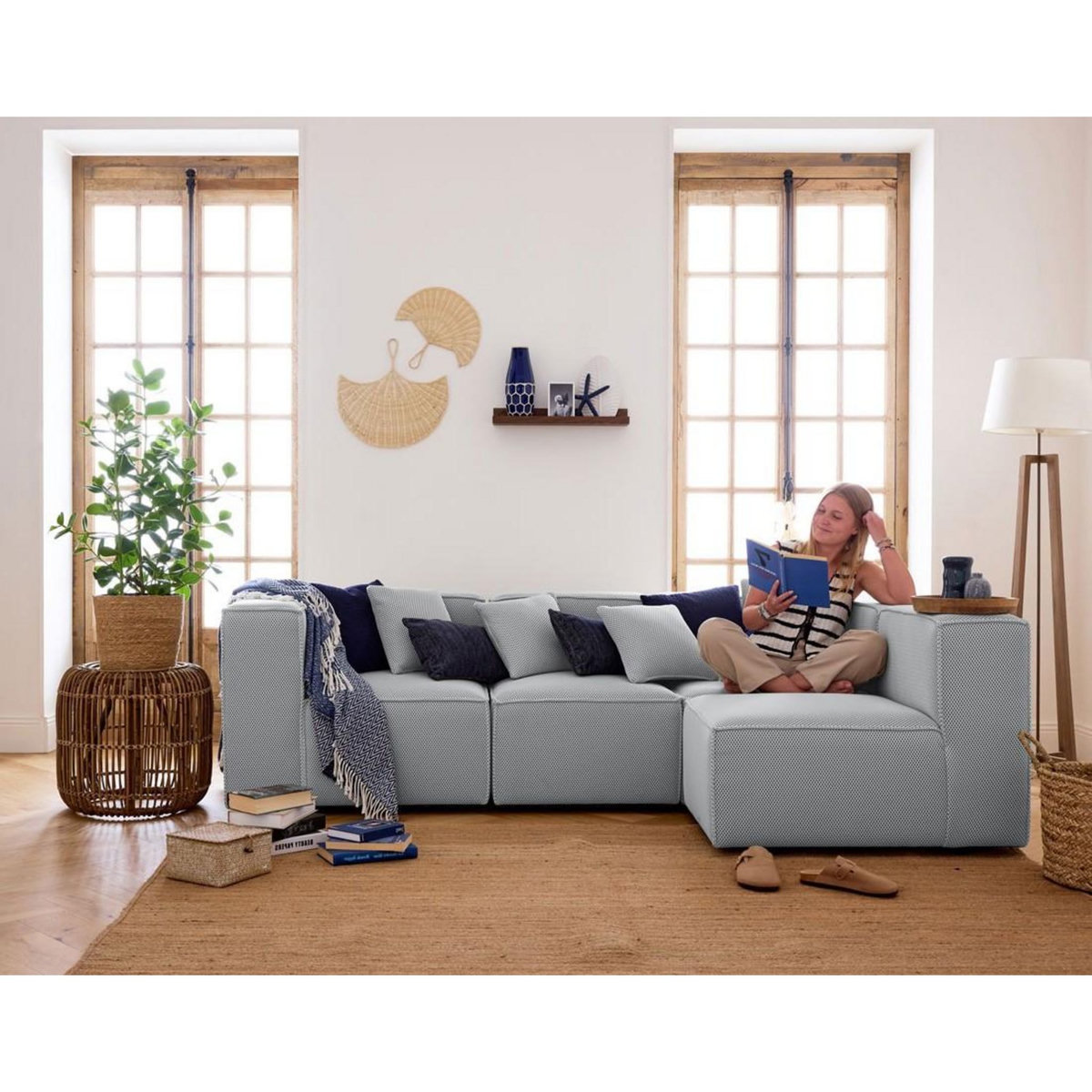 LISA DESIGN Arty - module d'assise gauche - en tissu mailles 3d