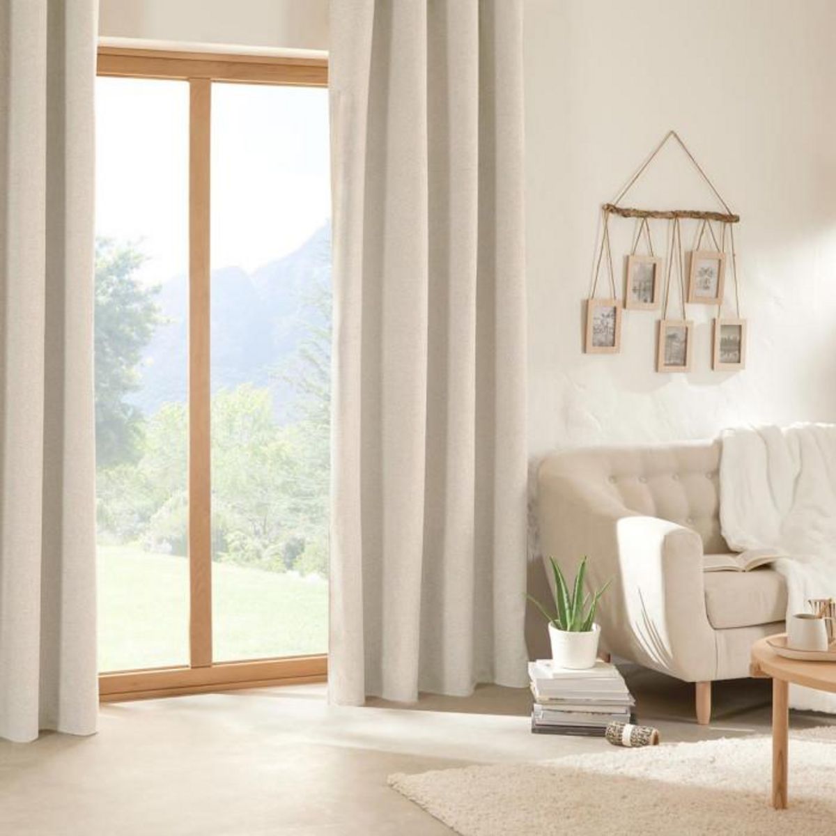 ATMOSPHERA Rideau Occultant Isolant  Soana  140x260cm Ivoire