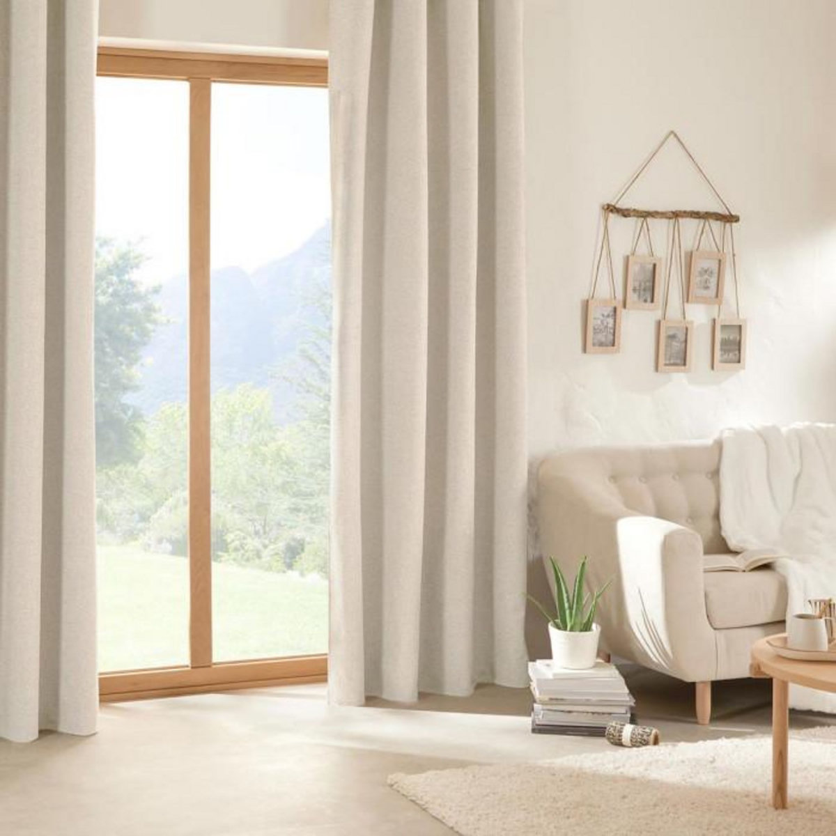 ATMOSPHERA Rideau Occultant Isolant  Soana  140x260cm Ivoire