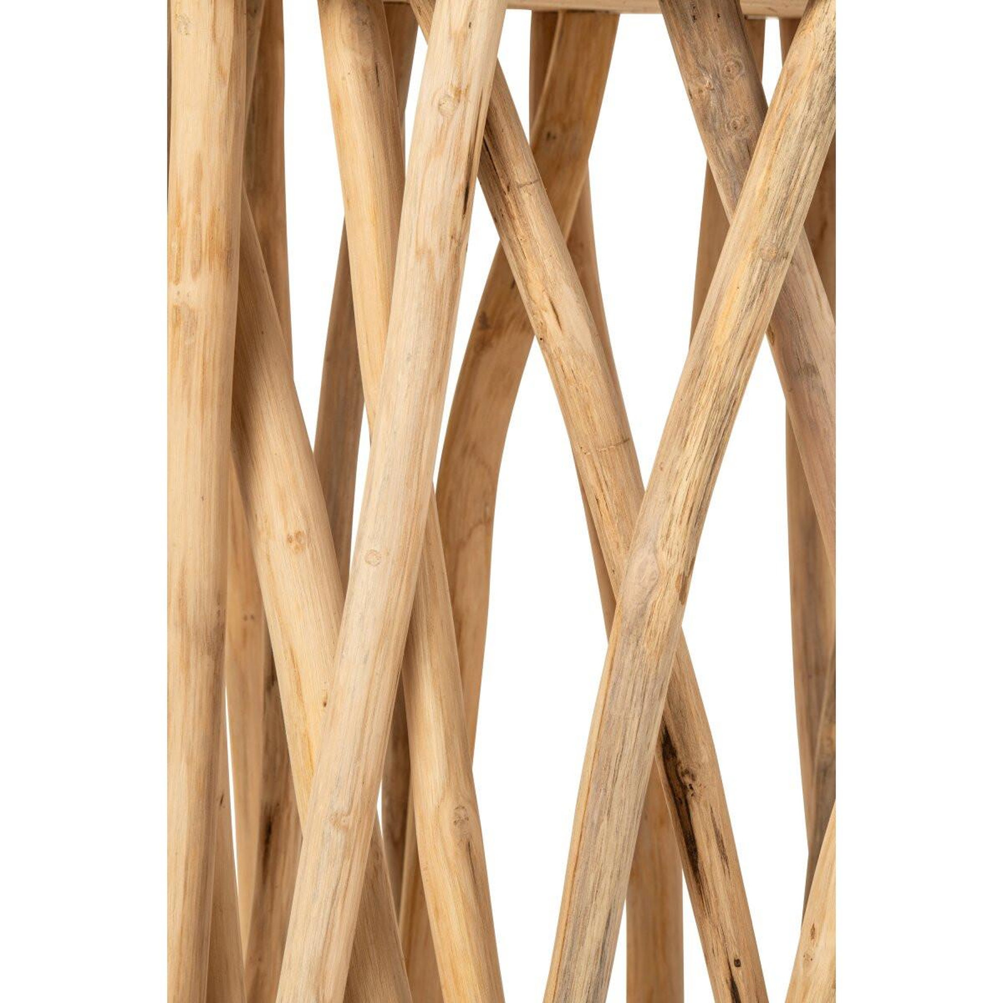Voir la diapositive 3 : J-LINE Table de Bar en Bois  Zélia  110cm Naturel