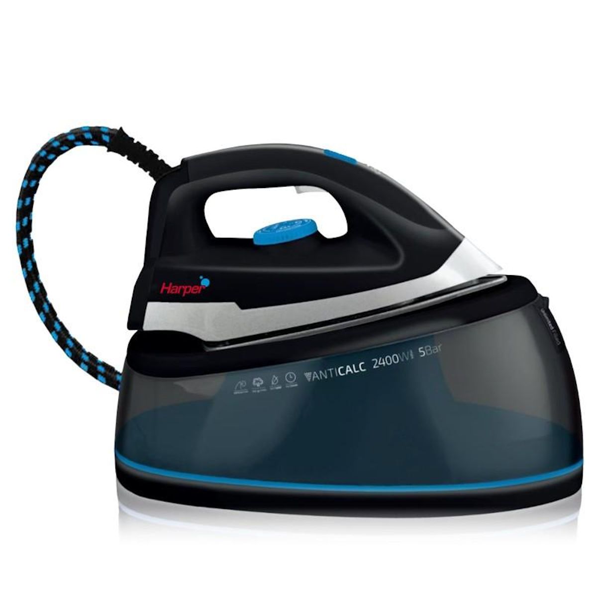 Harper Harper - Cv_aquapro55 - Centrale Vapeur 5 Bars - 2400w - Réservoir 1,8l - Semelle Céramique