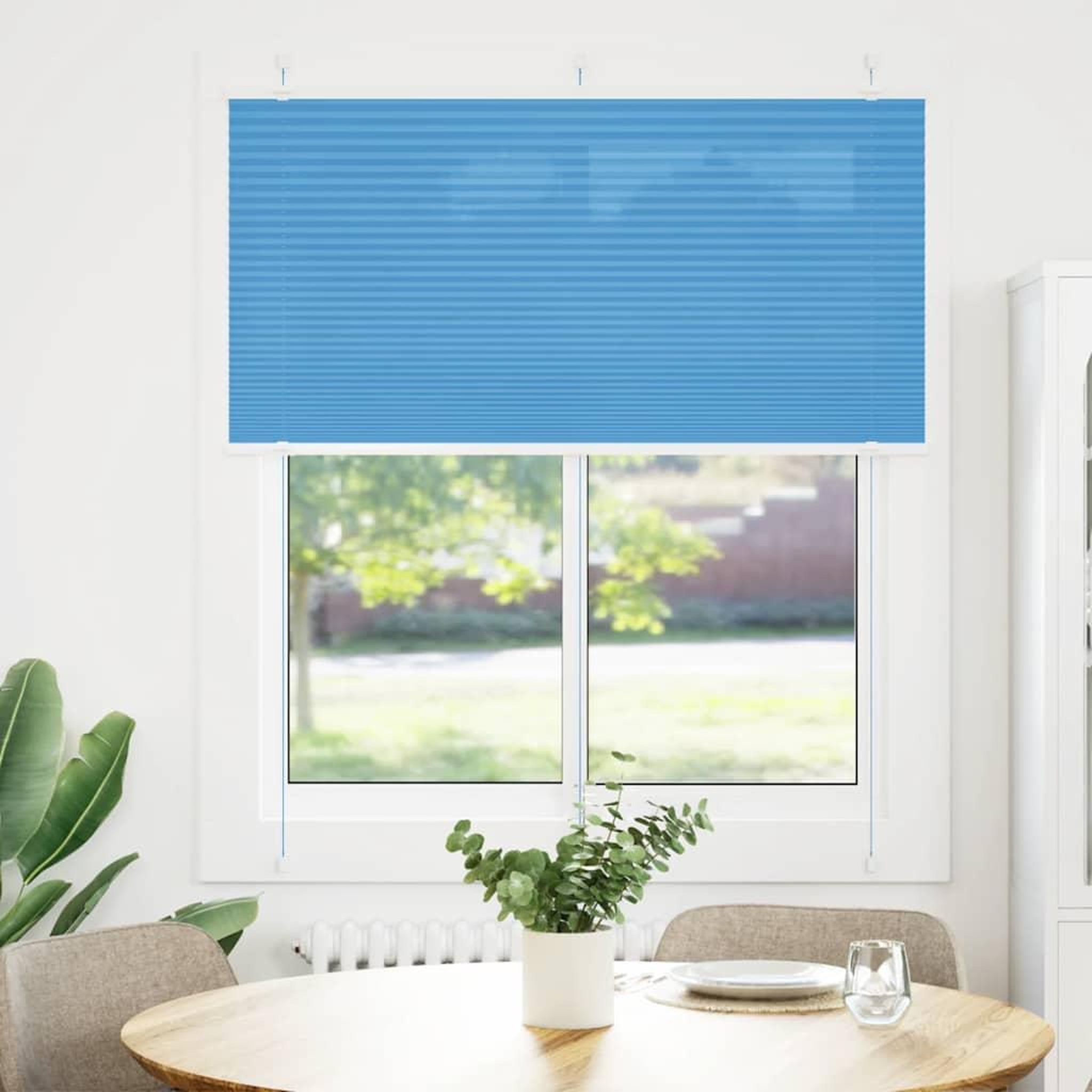 Voir la diapositive 2 : VIDAXL Store plisse bleu 115x150 cm largeur du tissu 114,4cm polyester