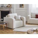 BEST MOBILIER Miro - fauteuil en velours texturé. Coloris disponibles : Violet, Gris, Vert, Beige, Orange, Bleu