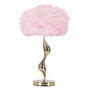 Voir la diapositive 1 : Paris Prix Lampe à Poser Imitation Plume  Slim  63cm Or & Rose