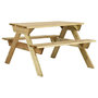 Voir la diapositive 1 : VIDAXL Table de pique-nique et bancs 110x123x73cm Bois de pin impregne