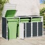 Voir la diapositive 3 : VIDAXL Rangement a roulettes pour poubelles pour trois bacs acier
