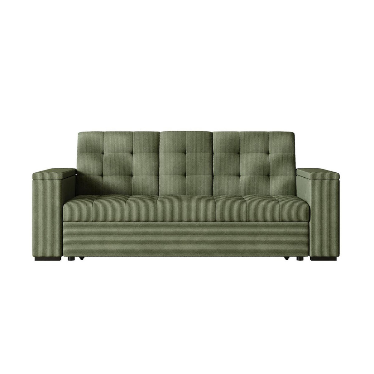 CONCEPT USINE Canapé 3 places convertible vert velours côtelé NOHO