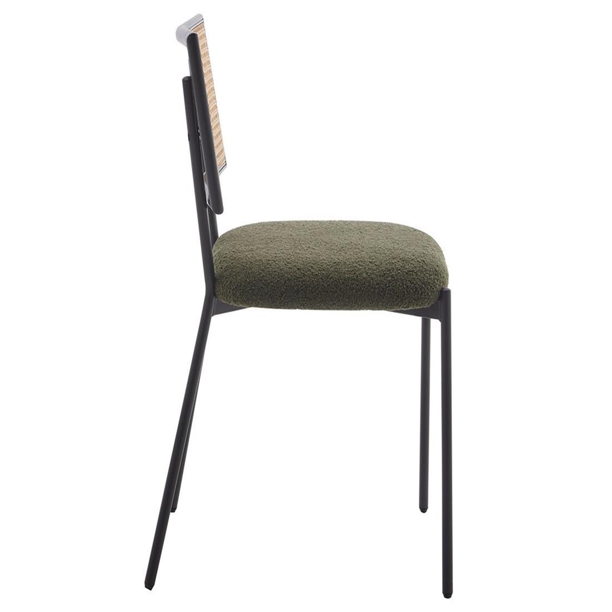 Voir la diapositive 4 : BEST MOBILIER Luciano - lot de 2 chaises cannage - en tissu bouclette