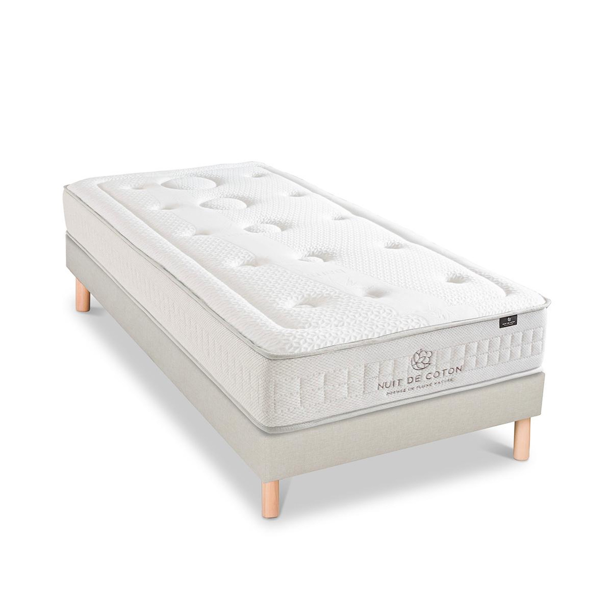 Voir la diapositive 4 : NUIT DE COTON Nuit de coton | ensemble prelude 2.0 | matelas latex 100% naturel + sommier bois