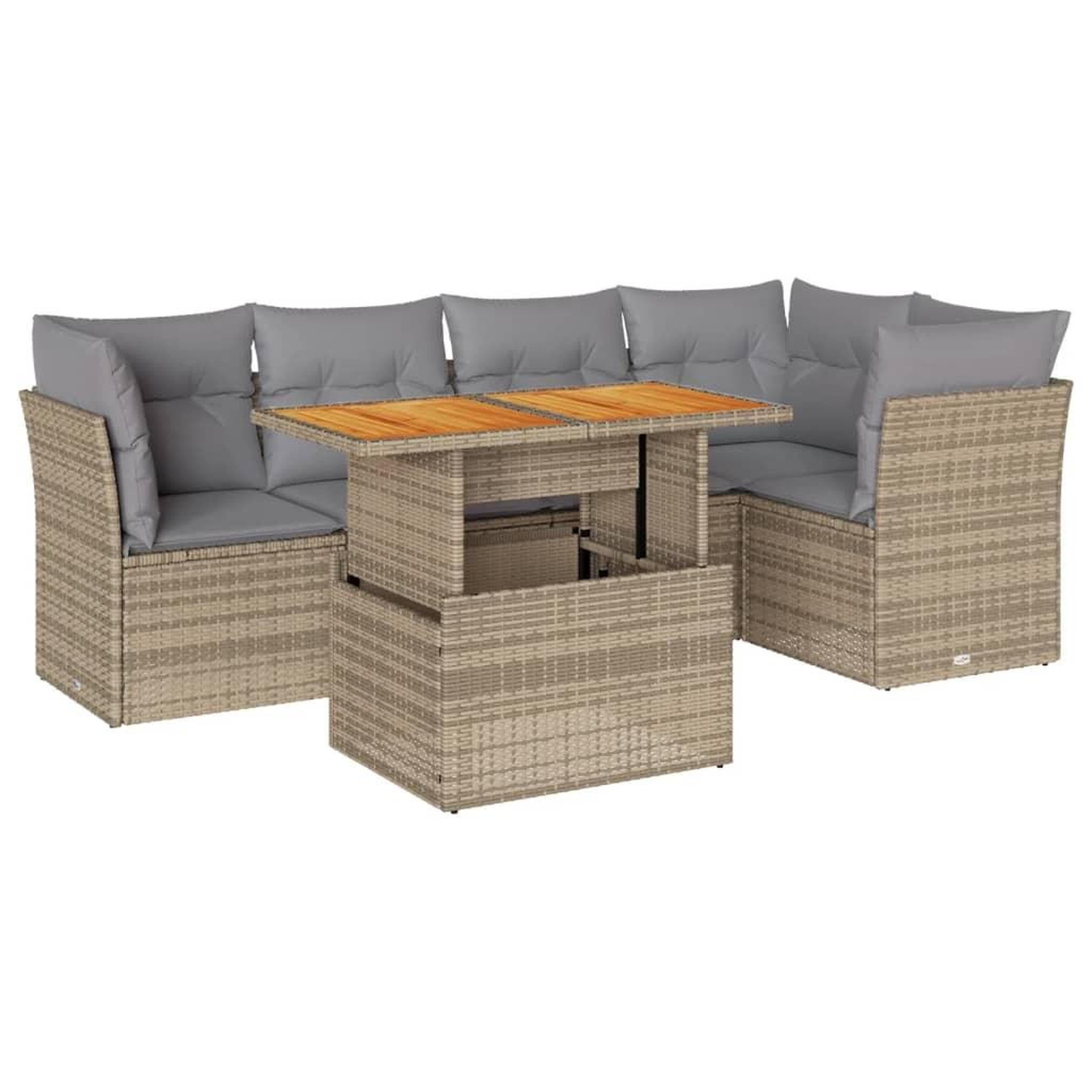 Voir la diapositive 2 : VIDAXL Salon de jardin avec coussins 6 pcs beige resine tressee