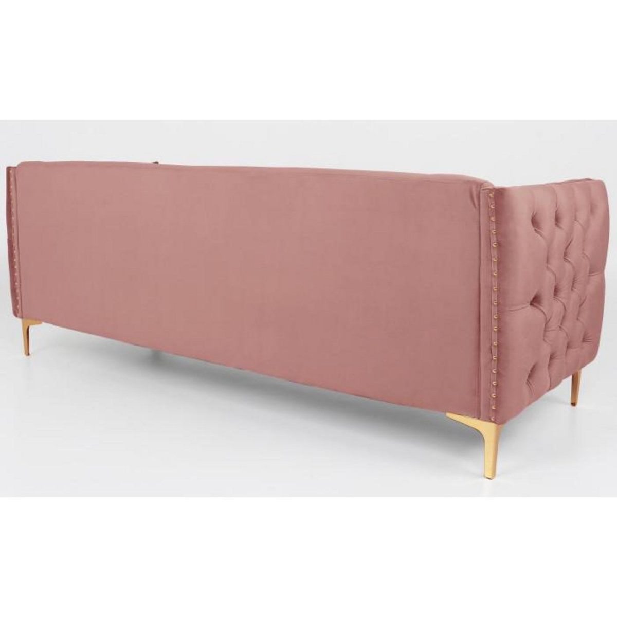 Paris Prix Canapé 3 Places en Velours  Suez  204cm Rose