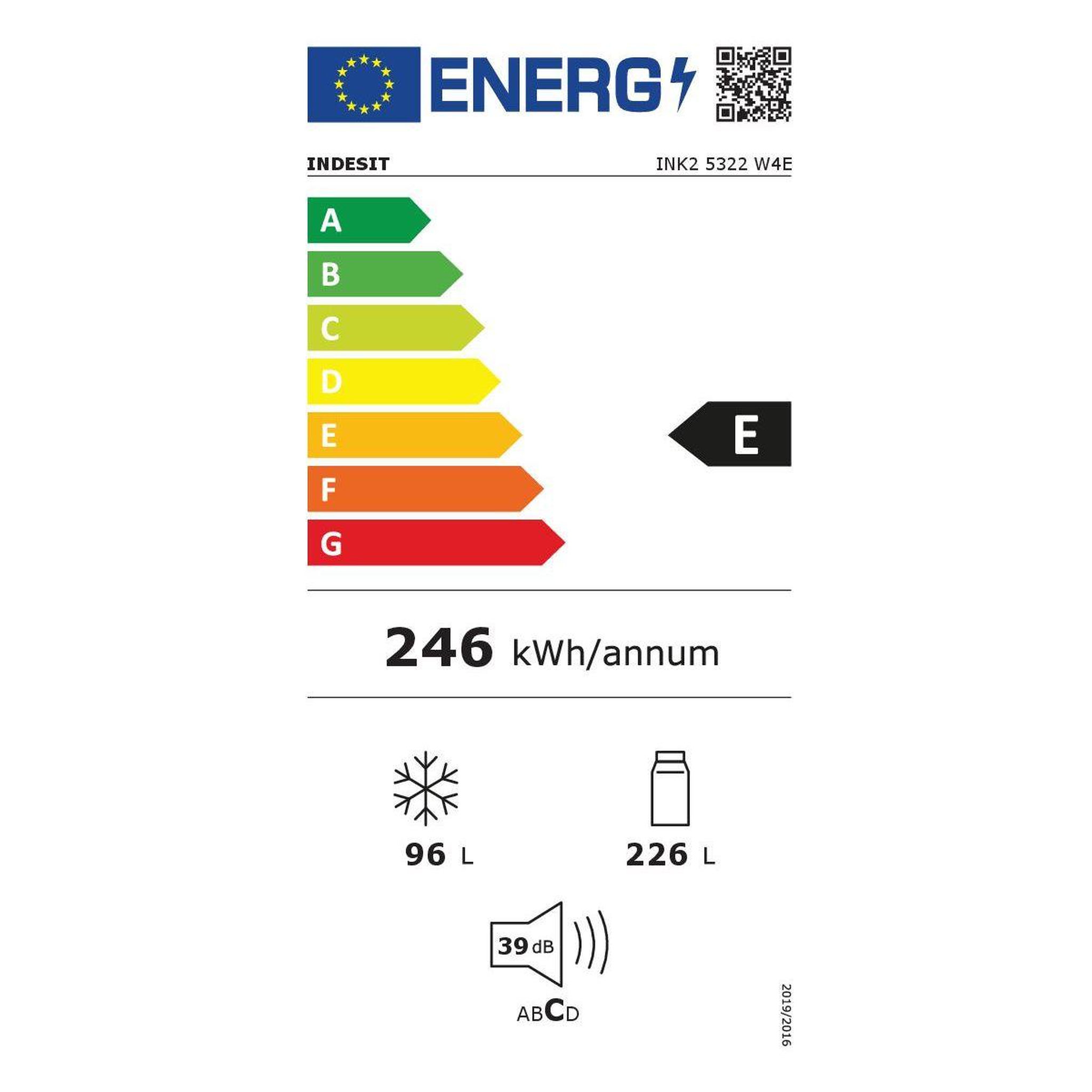 Voir la diapositive 6 : Indesit Réfrigérateur combiné INK25322W4E