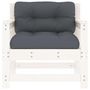 Voir la diapositive 4 : VIDAXL Chaises de jardin et coussins lot de 2 blanc bois de pin massif