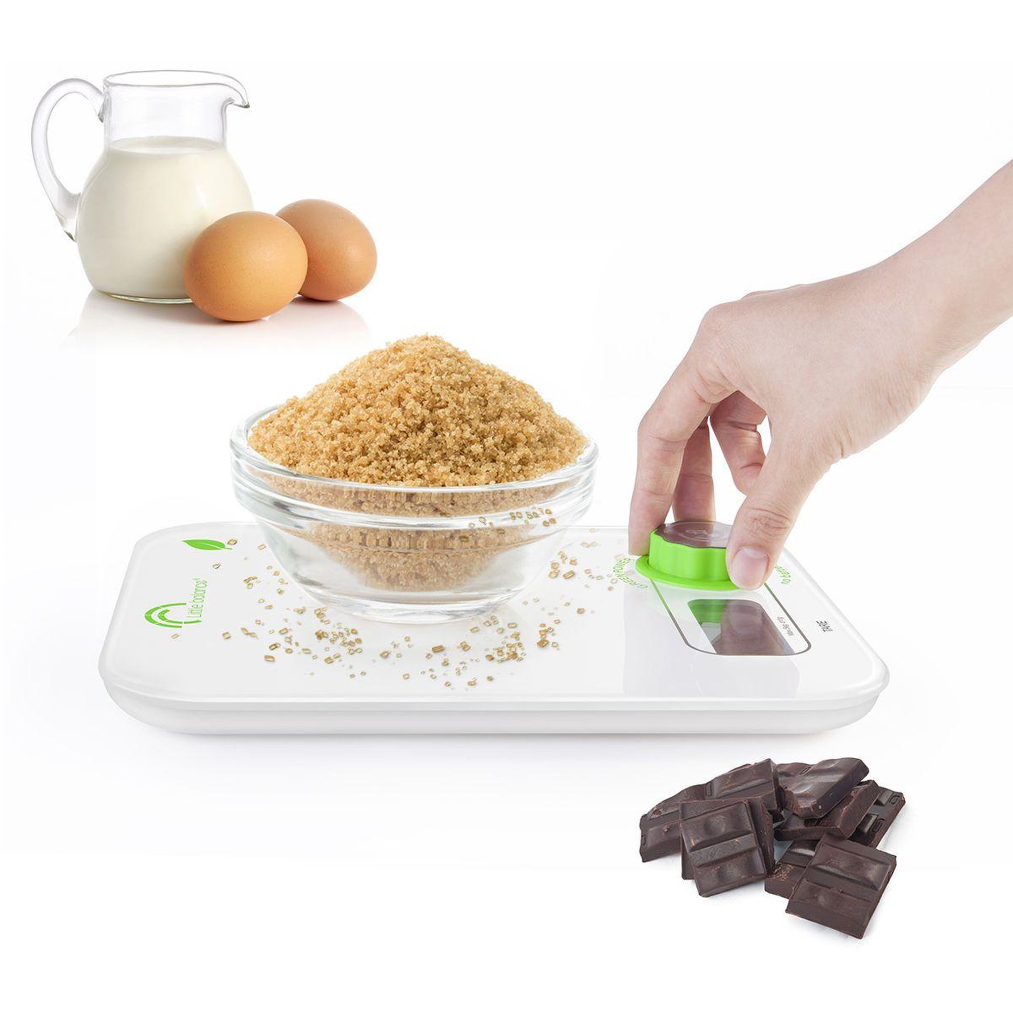 Voir la diapositive 4 : LITTLE BALANCE Balance de cuisine Green Power sans pile Kinetic blanche