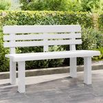 VIDAXL Banc de jardin blanc 110x52x71 cm polypropylene