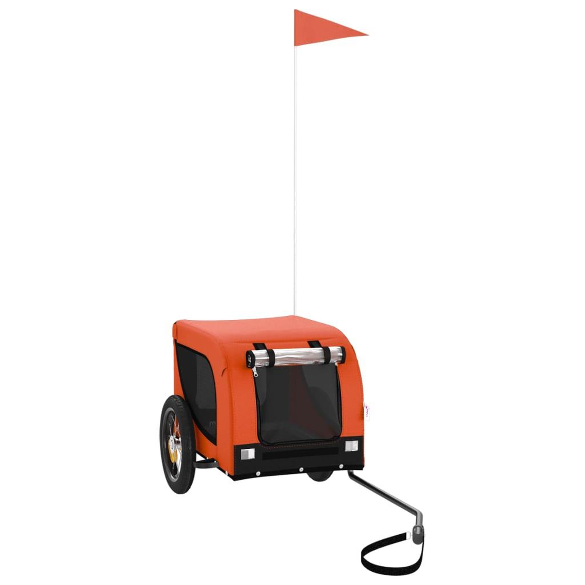 Voir la diapositive 2 : VIDAXL Remorque de velo pour animaux de compagnie orange et noir