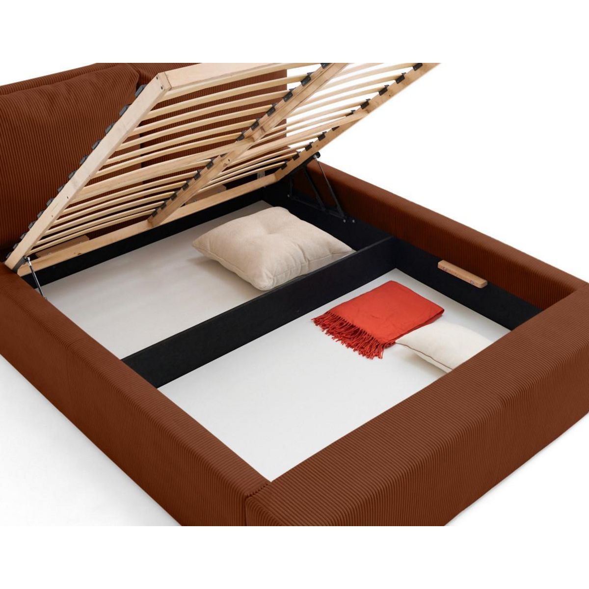 LISA DESIGN Pivoine - lit coffre - 180x200 - en velours côtelé - sommier inclus