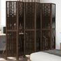 Voir la diapositive 1 : VIDAXL Cloison de separation 6 panneaux marron fonce paulownia massif