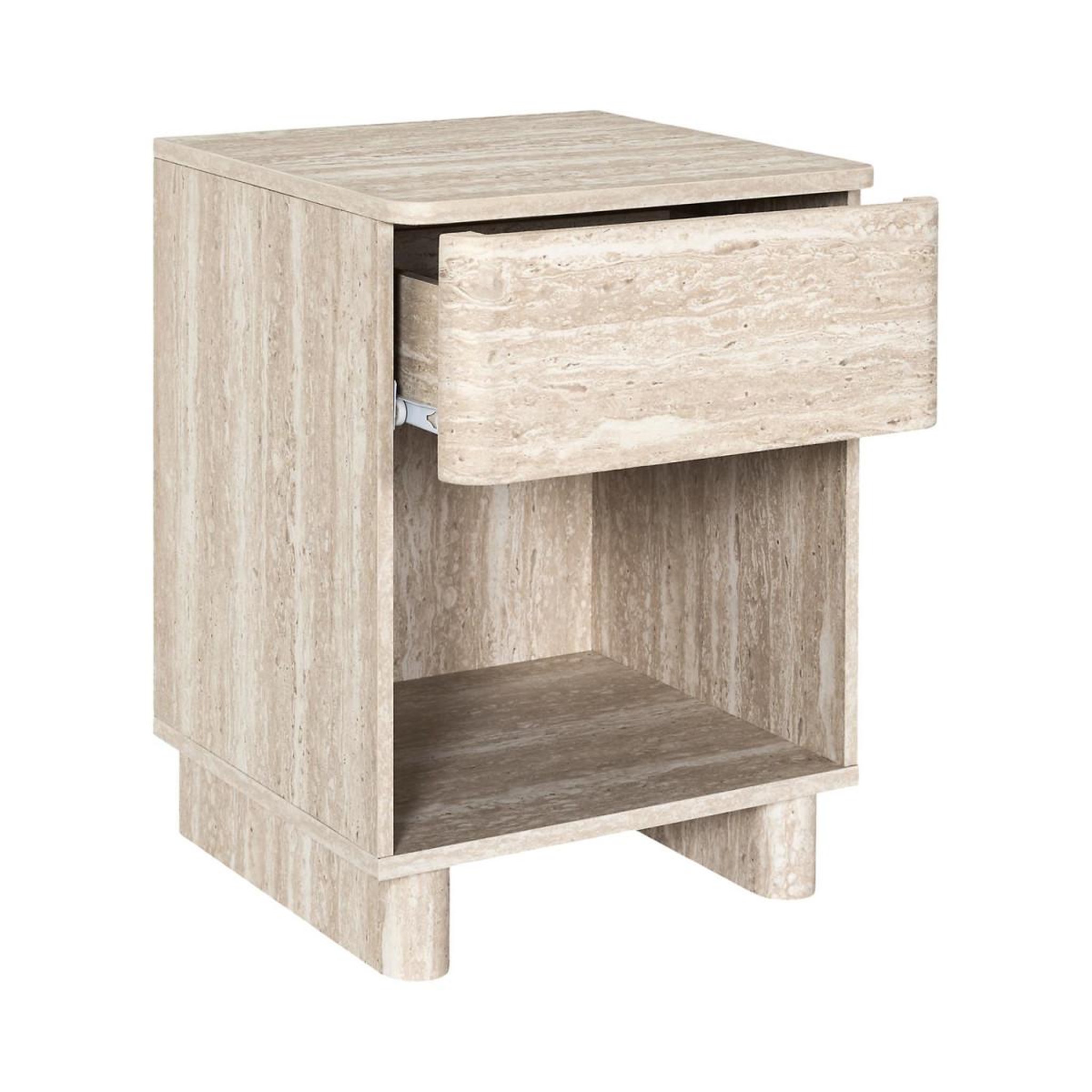 Voir la diapositive 3 : The Home Deco Factory Table de chevet avec tiroir  pietra  56cm beige