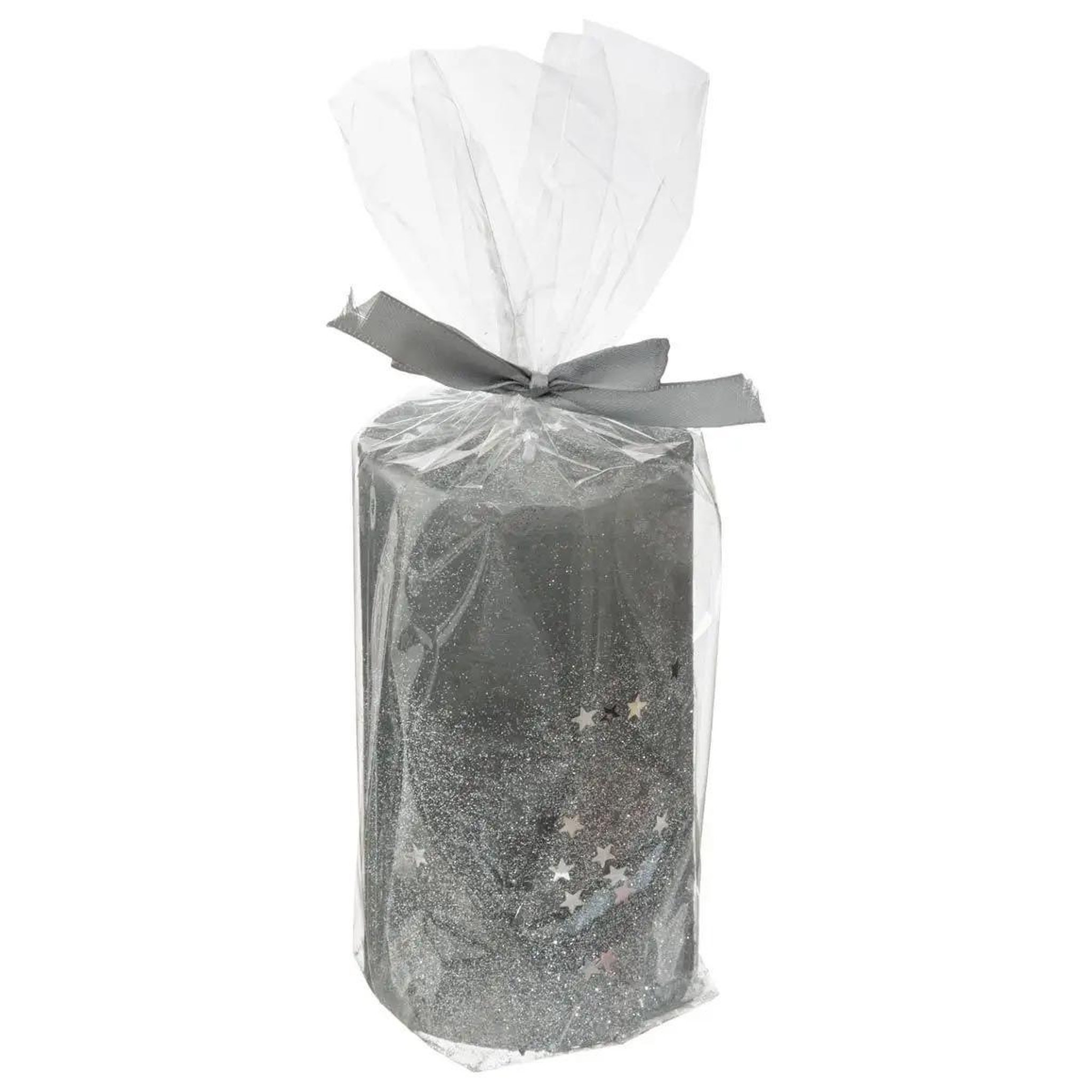 Voir la diapositive 3 : ATMOSPHERA Bougie cylindre paillettes  colorama  340g argent