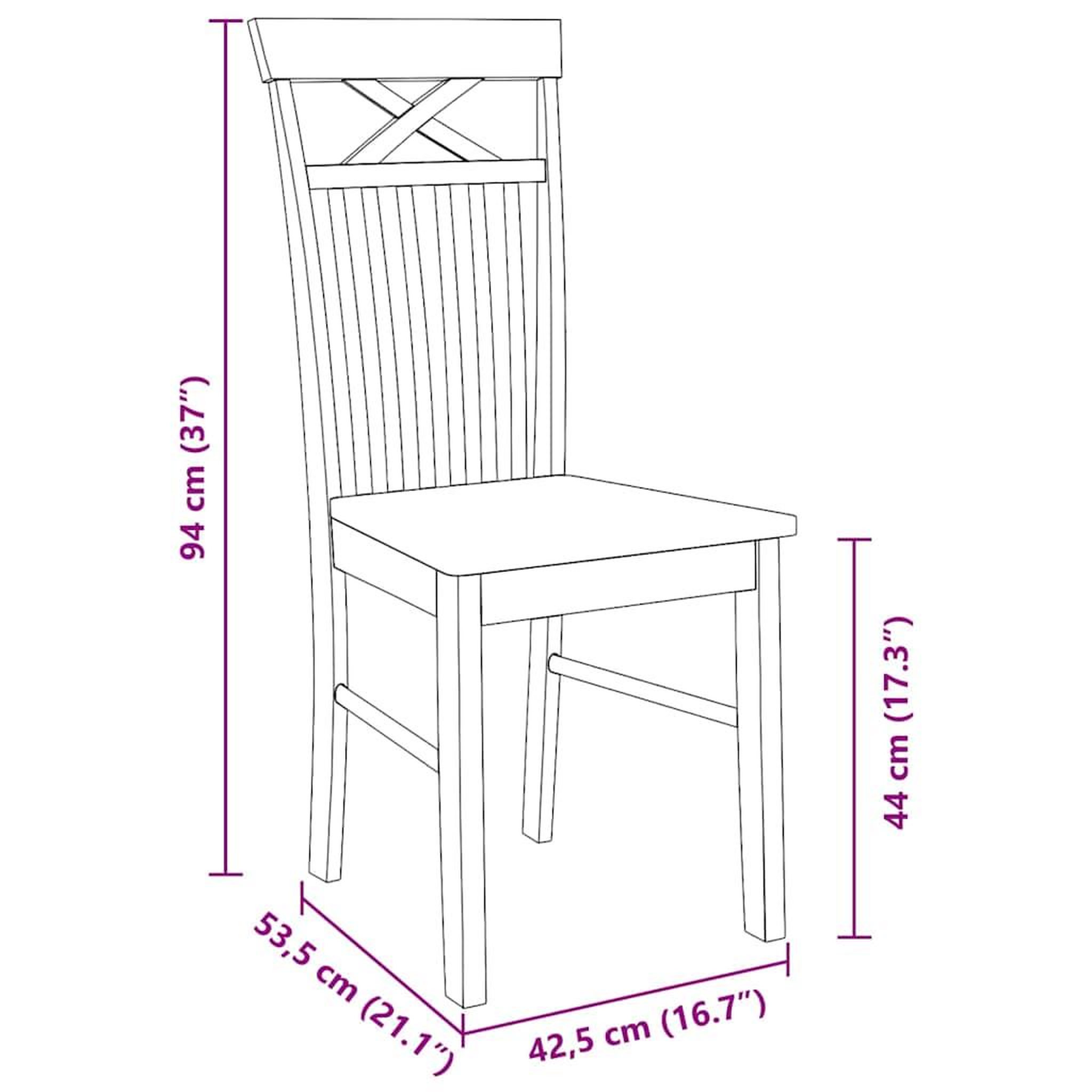Voir la diapositive 6 : VIDAXL Chaises a manger 2 pcs blanc bois massif caoutchouc