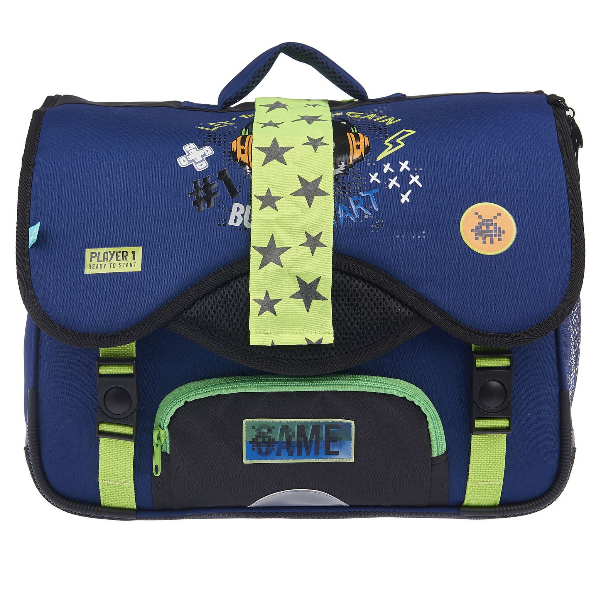 Voir la diapositive 9 : AUCHAN Cartable 41 cm bleu MODERN GAMING