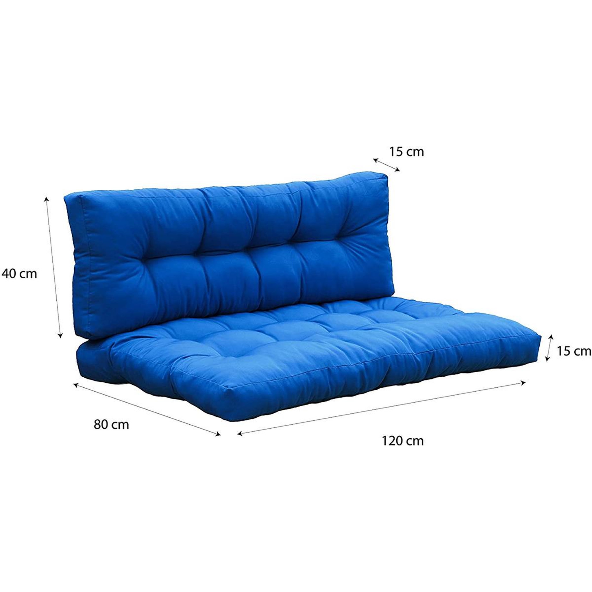 Voir la diapositive 3 : RED DECO Set 2 coussins d'extérieur bleu classique - rioubc