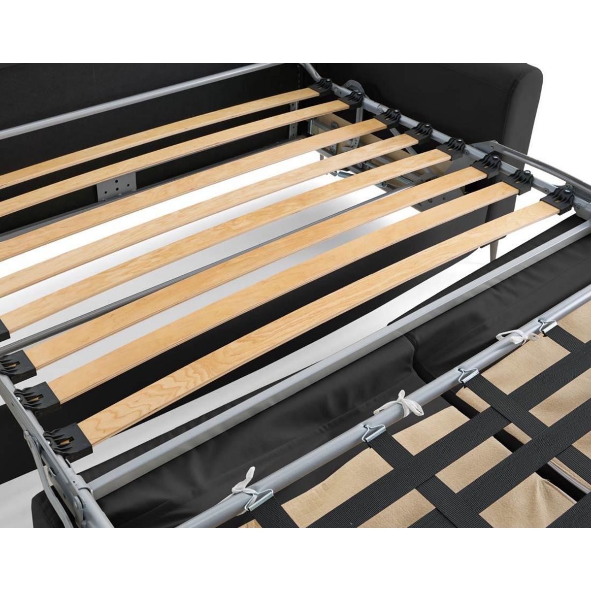 LISA DESIGN Owen - canapé 3 places convertible express couchage quotidien 140 cm matelas 12 cm en simili