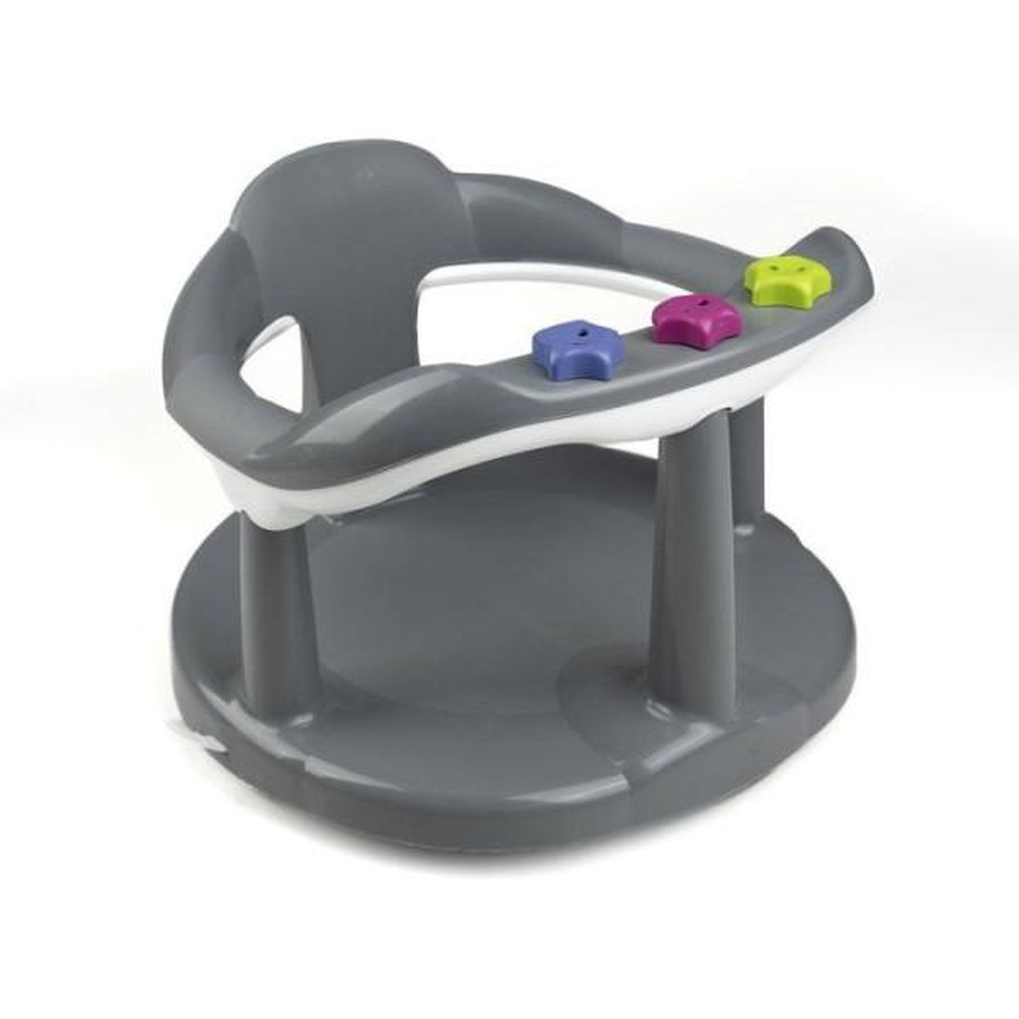Voir la diapositive 2 : THERMOBABY Transat - Anneau  de bain - THERMOBABY - AQUABABY - De 7 a 16 mois - 3 jeux éducatifs - Gris taupe